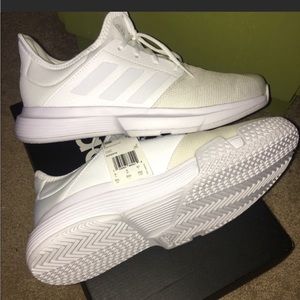 Never worn gamecourt white adidas